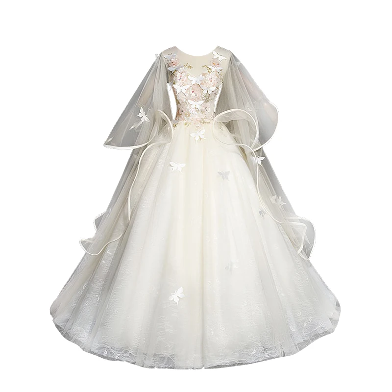 

Women's Empire Waist Organza Prom Ball Gown Tulle Floor Length Wedding Dresses