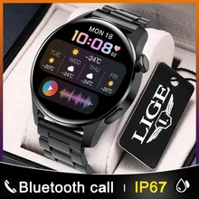 LIGE 2021 New Bluetooth Call Smart Watch Men Full Touch Screen Sports Fitness Watch Bluetooth For Android iOS Fashion Smartwatch