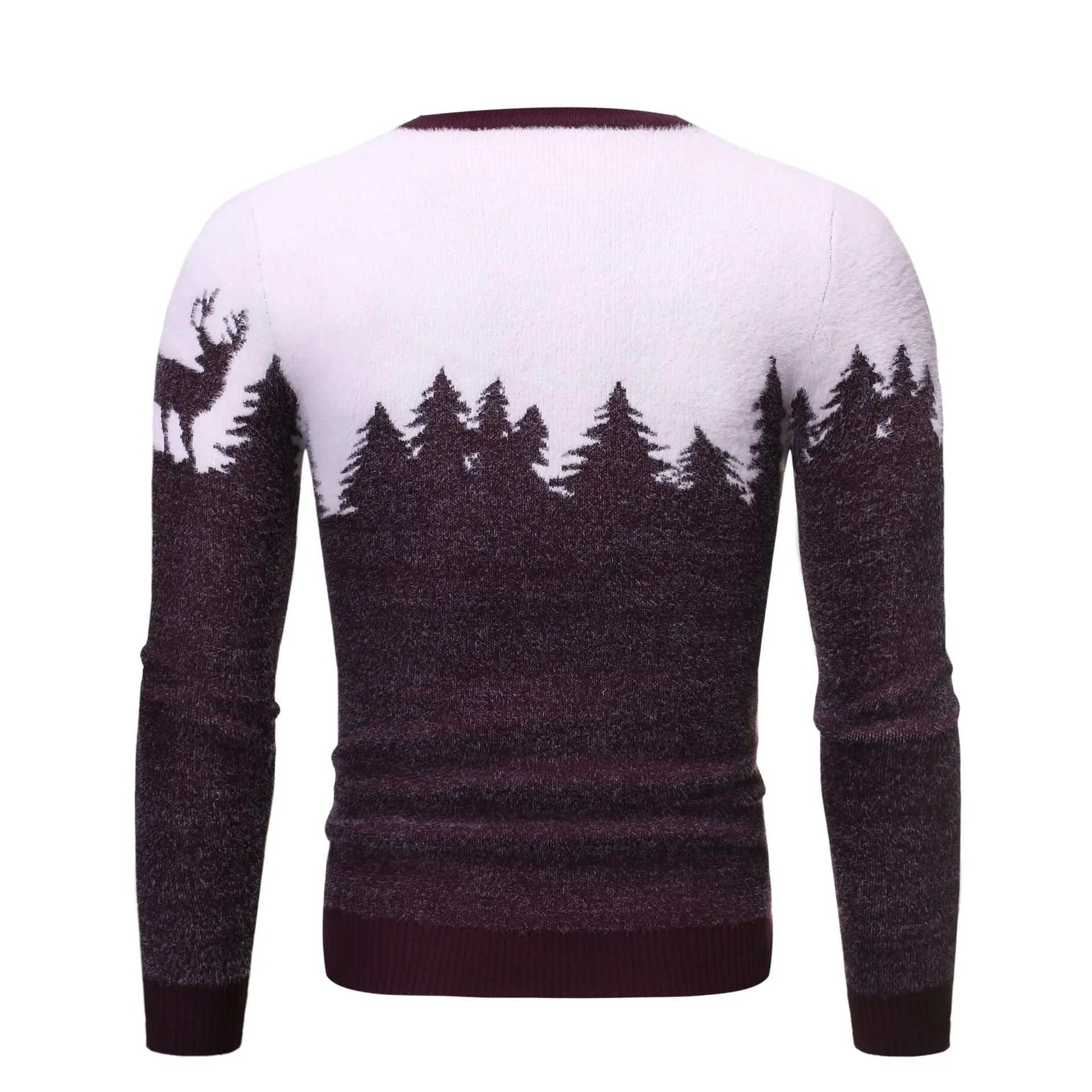 Christmas sweater men winter thick warm coats h igh quality pullover deer print sweater male red slim fit casual pullover
