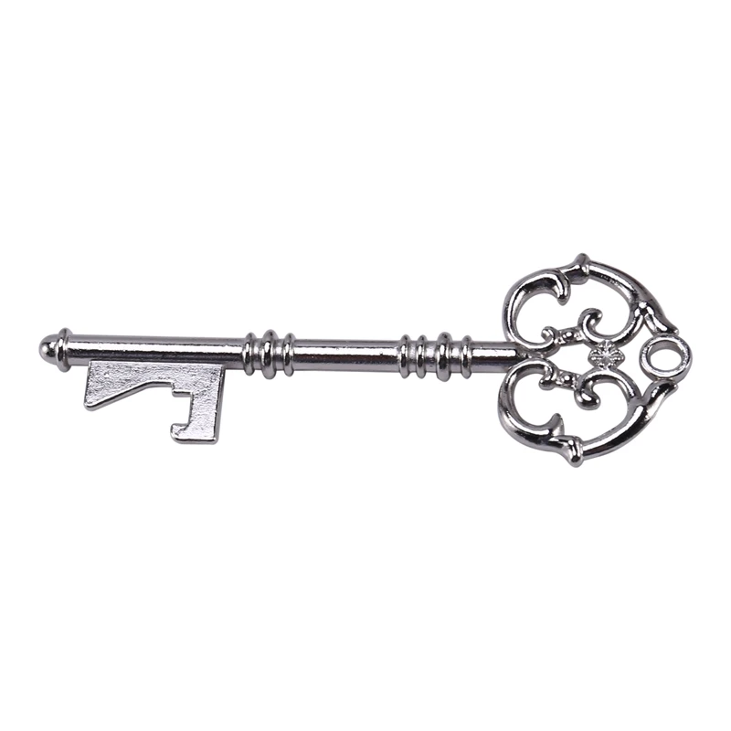 

50Pcs Vintage Skeleton Key Bottle Openers Wedding Souvenir Set Pillow Candy Box Escort Gift Card Tag French Ribbon