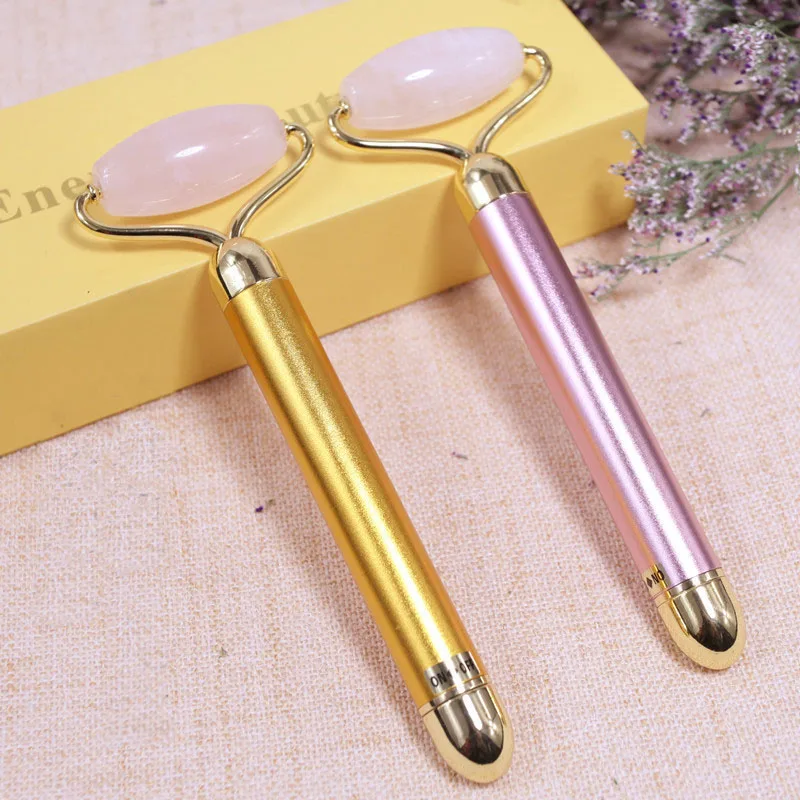 Инструмент для похудения лица натуральный розовый кристалл нефрит Золотая