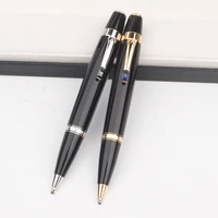 high quality black resin ballpoint pen with precious stone school office supplies pens