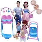 Семейная комбинация на 5 человек, шарнирные Барби 11,5 дюйма30 см, кукла-мамапапасынДевочкадети, рождественские игрушки, аксессуары