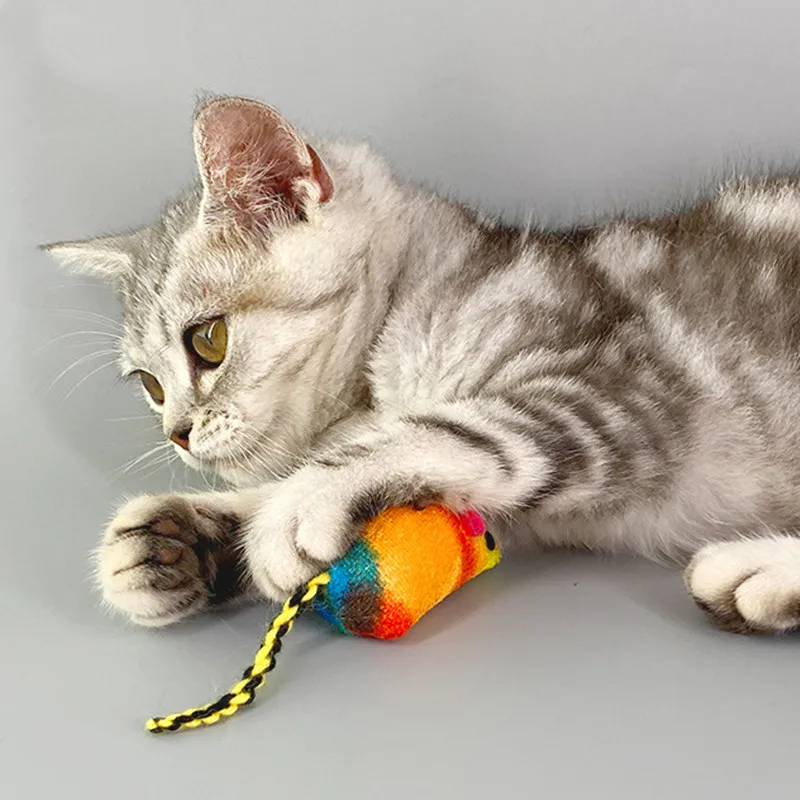 

Pet Cat Toy Mint Simulation Mouse Gold Velvet Plush To Make The Self-hey Bite And Relieve Boredom Interactive Household Products