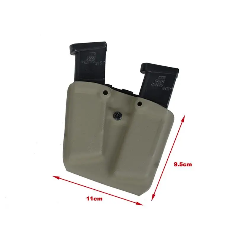 

Тактическая кобура с зажимом для ремня W & T Kydex Double Mag для G17 цвета хаки