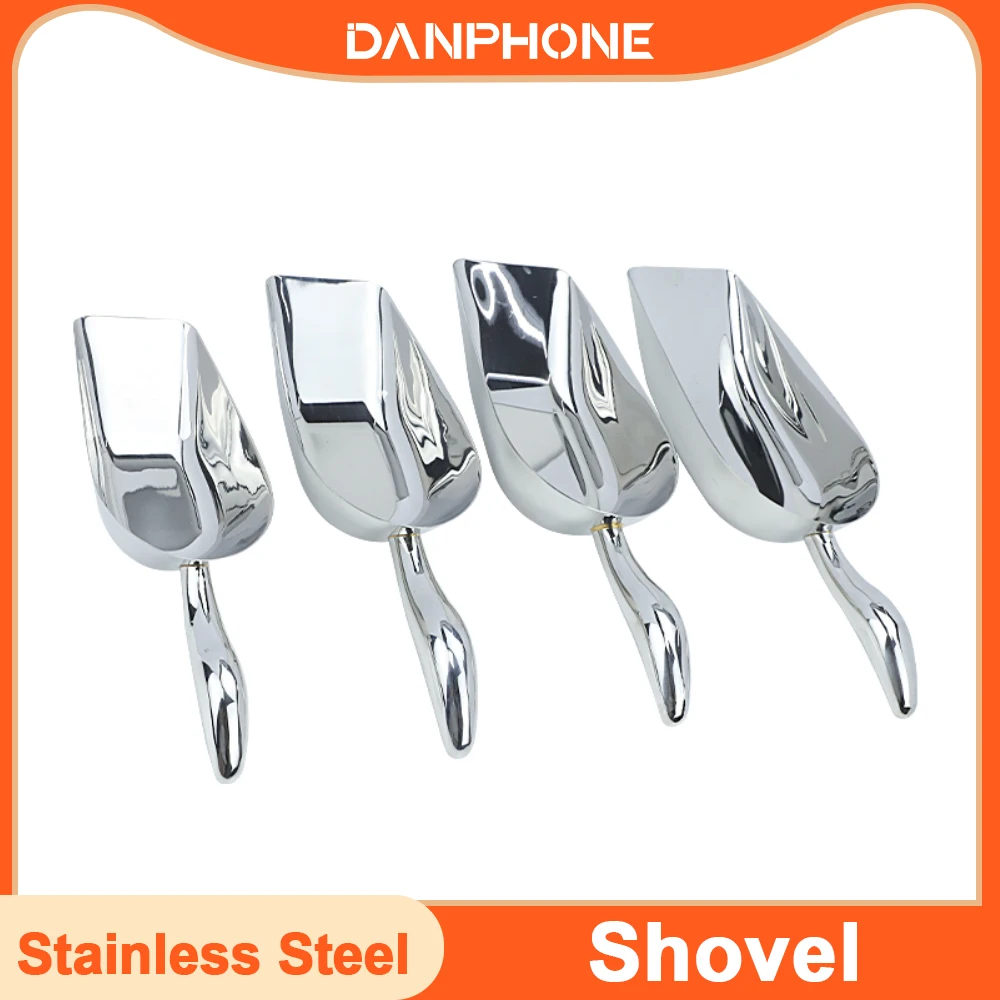 

DANPHONE Stainless Steel Ice Shovel Ice Grains Coffee Beans Flour Beans Grains Scoops Kitchen Bar Camping Tools