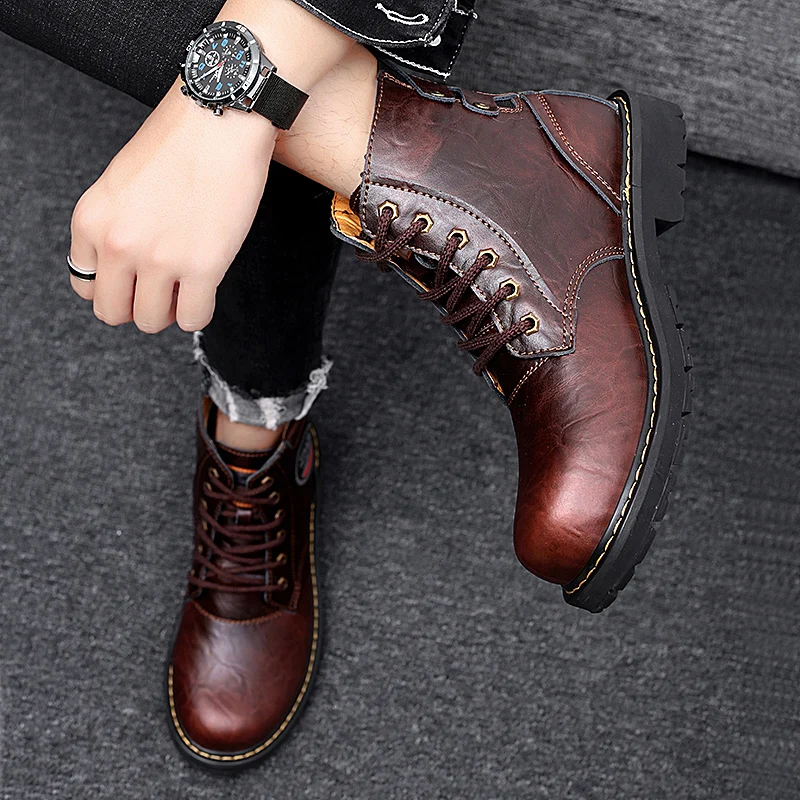 Мужские и женские ботильоны ручной работы модные водонепроницаемые ботинки на