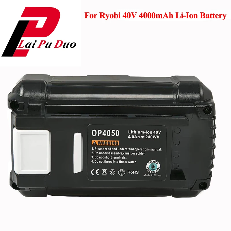 Литий ионный аккумулятор RYOBI 40В 4000 мАч RY0200 RY40610 RY40210 RY40204 RY40210|Перезаряжаемые