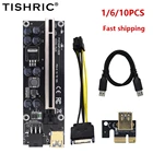 TISHRIC Райзер-карта PCI VER009S Plus PCI-E PCIE, графический удлинитель, кабель 009S Plus, переходник 1X на 16X, удлинитель для майнинга графическим процессором