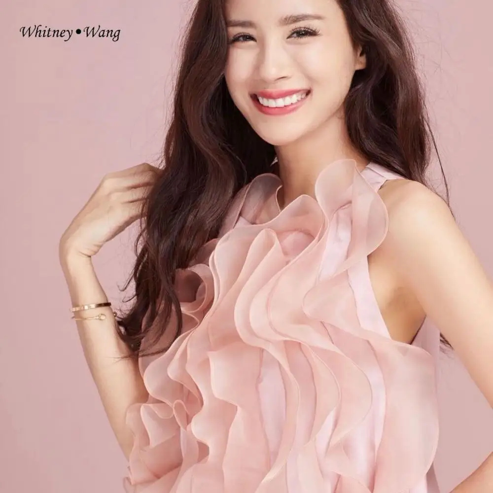 Женская уличная блузка WHITNEY WANG вечерние блузки с волнистыми оборками весна-лето