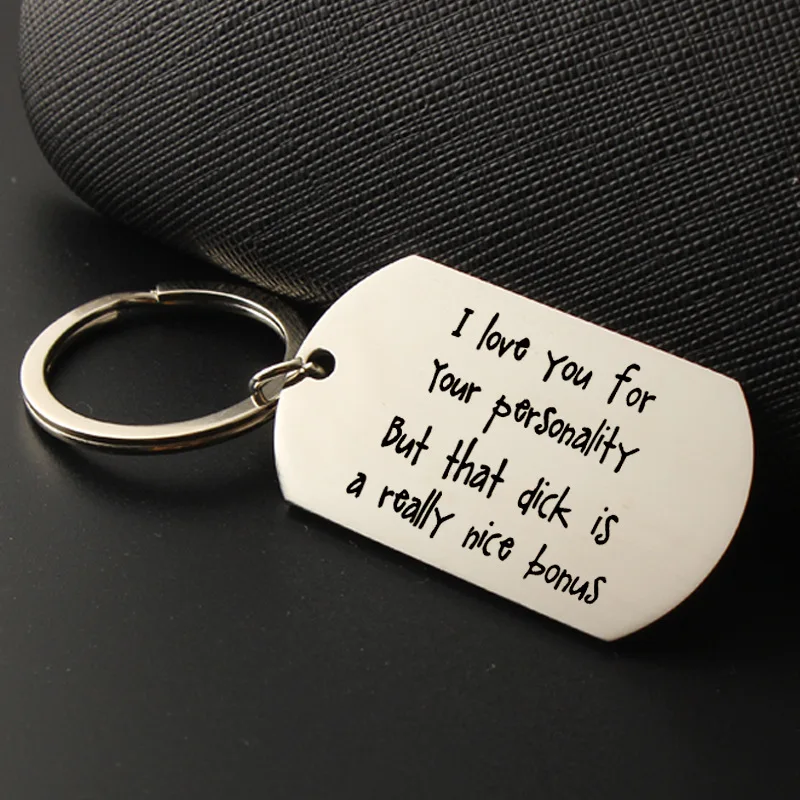 Funny Dog Tag Keychain Funny Gift for Husband Boyfriend Naughty Gift for Him