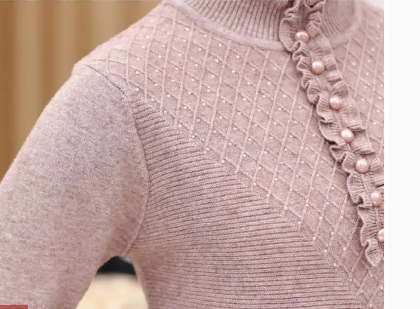 

2020 Women in spring and autumn with New style fashion Long sleeve High collar Set head Sweater coat