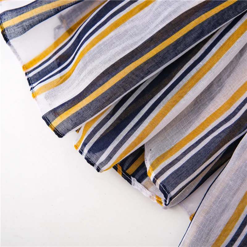 

2019 New Women Stripe Scarf Hijab Large Soft Shawl Female Thin Neck Scarves [6639]