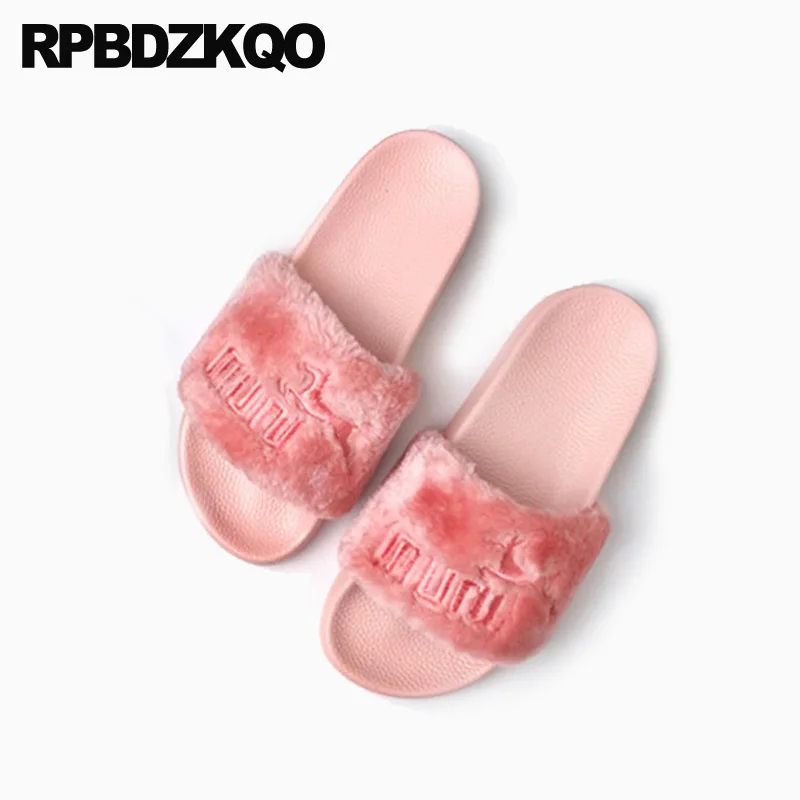 широкая посадка пушистый мягкий дамы слайды вышивка женские сандалии плоские