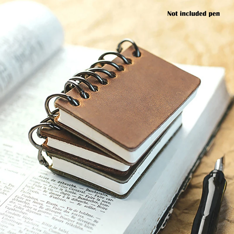 Портативный кожаный блокнот для путешествий мини буклет ручная работа Обложка