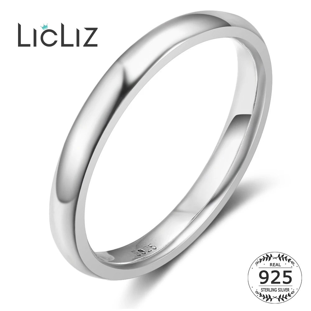 

LicLiz Simple 925 Sterling Silver Polished Rings for Women Men Fashion Ring Band Silver Jewelry Bijoux Femme Gift Anillos LR0815
