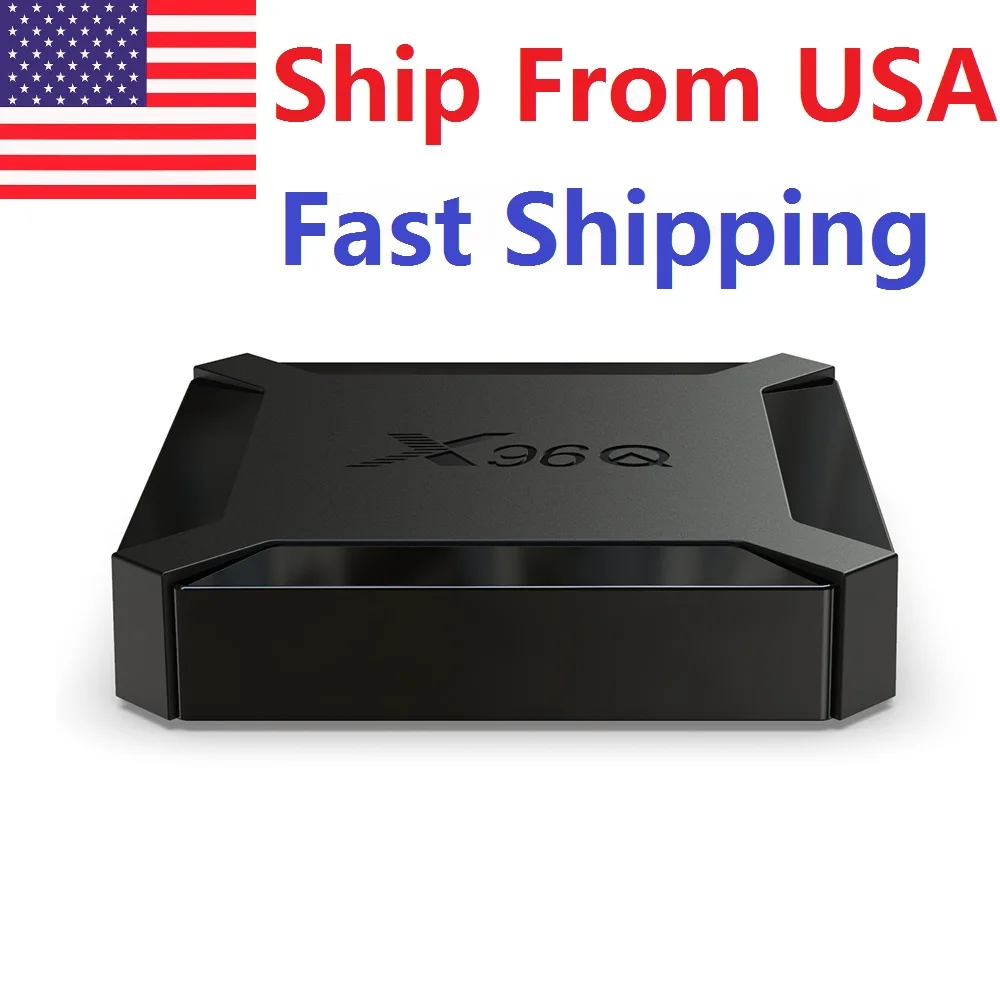 Корабль из США 10 шт./заказ x96q приставка для ТВ андроид os allwinner h313 quad core 1 Гб 2