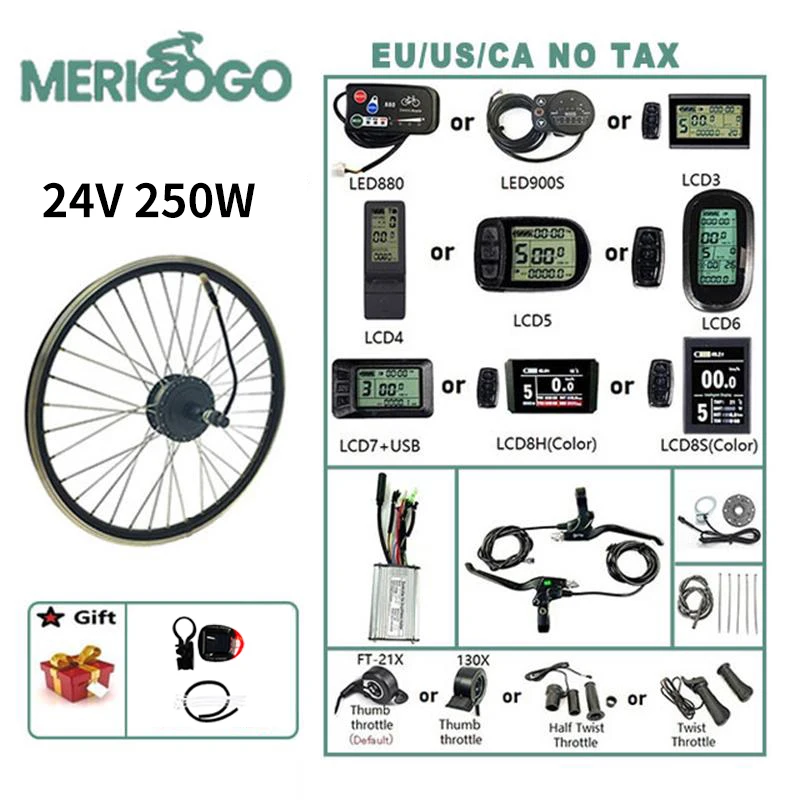 Billig 24V 36V 48V 24 26 27,5 28 29 Zoll Hinten Conversion Kit Elektrische Fahrrad Für Hub Motor 250W