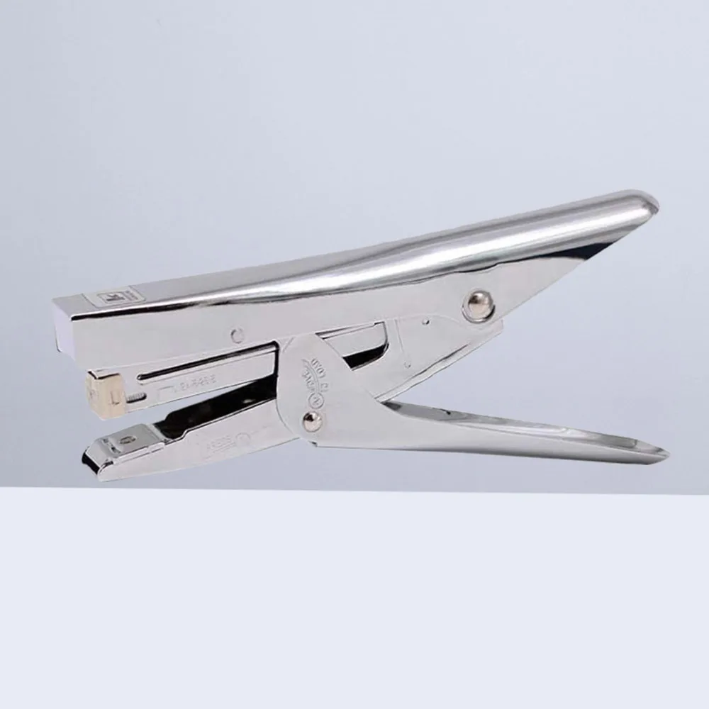 

1pc 20 Sheets Plier Stapler No-Jam Hand Grip Metal Stapler Save Effort Stapler without Stitching Needle (Silver)