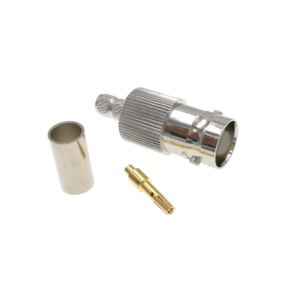 100 шт. BNC разъем обжимной для RG58 RG142 LMR195 RG400 кабель RF разъем|plug connector|l connectorplug female |