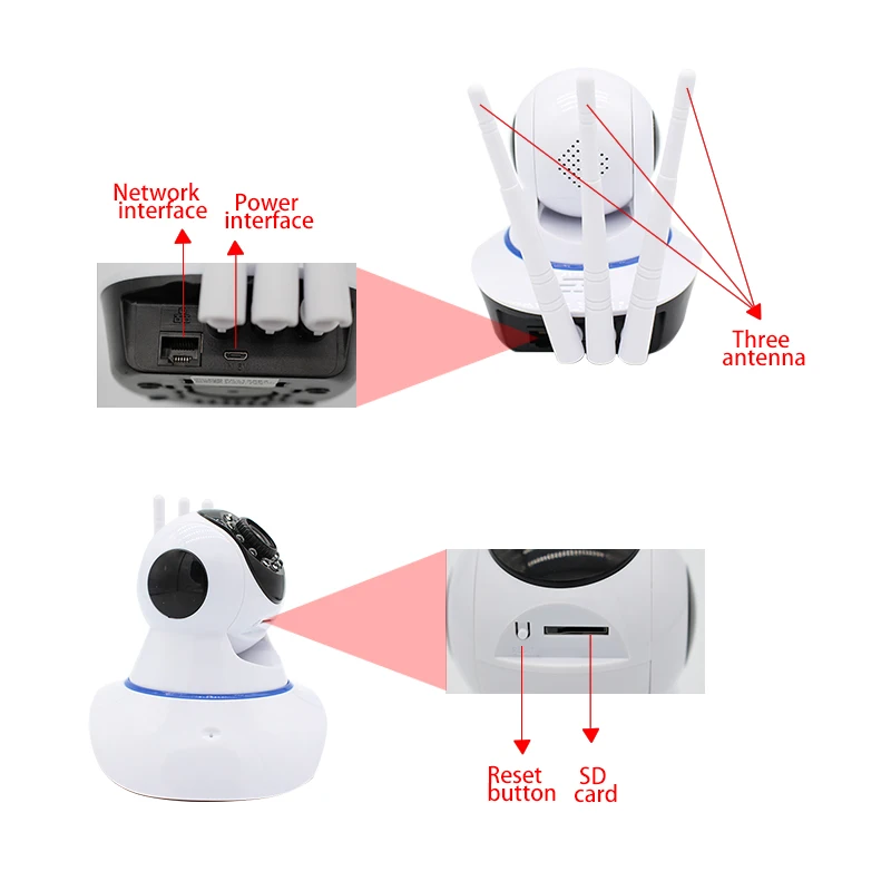 

Convenient home IP camera AI intelligent humanoid movement detection watch CCTV camera 3 signal lines to strengthen prevention a