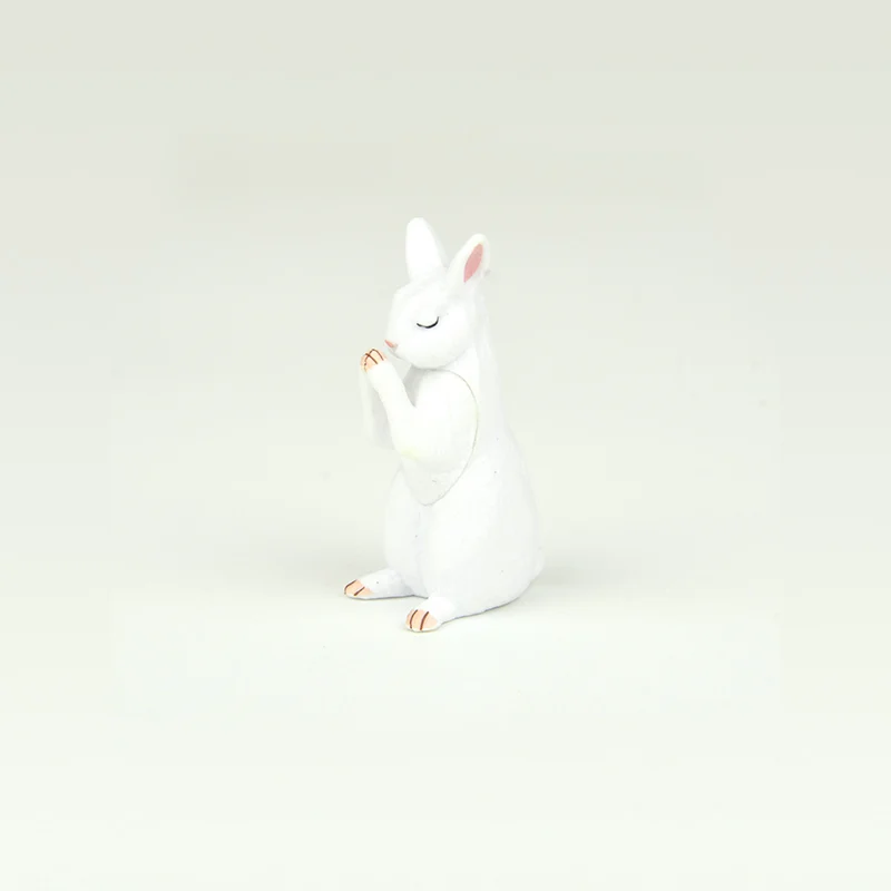 B white bunny Японский капсула игрушка забавные животные вырезать Косплей shiba «Лисья Секретная служба»(Inu японский миткаль Кот выдра пингвина белого кита гассе для молитвы Gashapon фигурка - Цвет: B white bunny