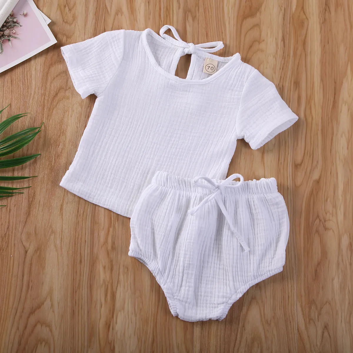 2020 Newest Hot Newborn Infant Kids Baby Boy Girl Clothes Cotton&ampLinen Tops T-Shirts+Shorts Pants 2pcs Summer Outfits Set | Детская