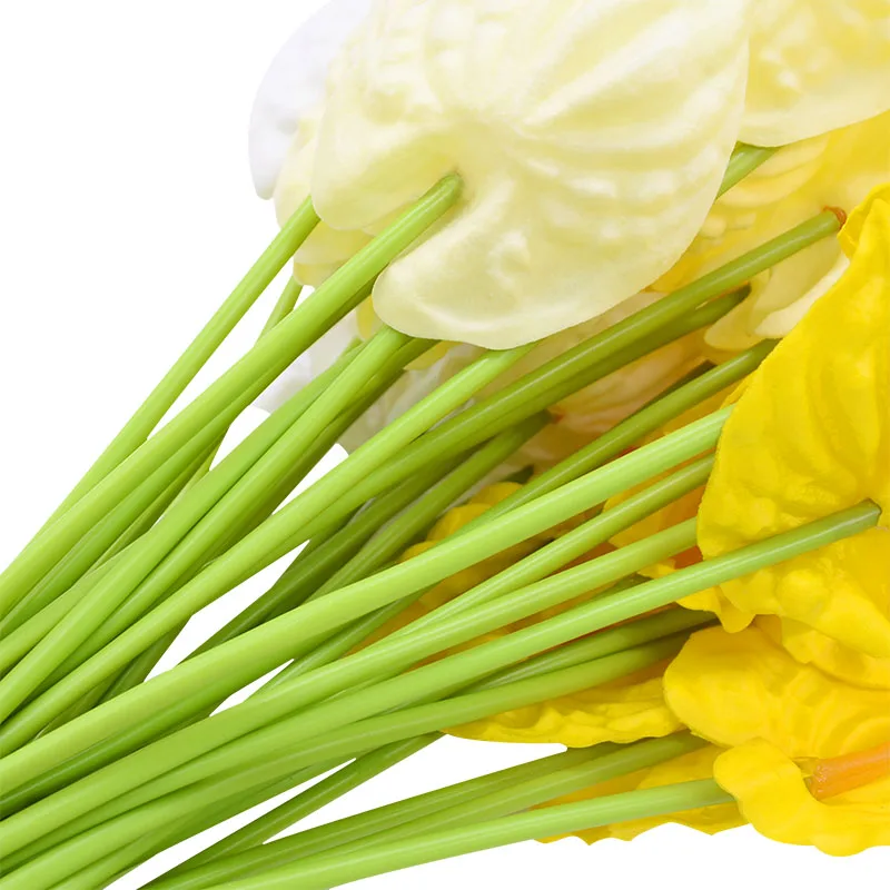 5 шт./лот редкие Искусственные цветы антуриума 32 см цветок красного лотоса букет