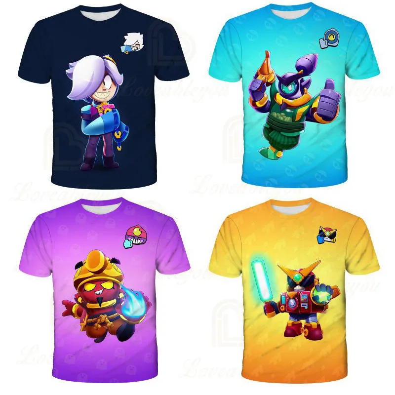 

Short Sleeve Coat Baby Spike and Star,Leon Child Kids T-shirt Shooting Game 3d t shirts Fashion Girls Harajuku Boys Clothes