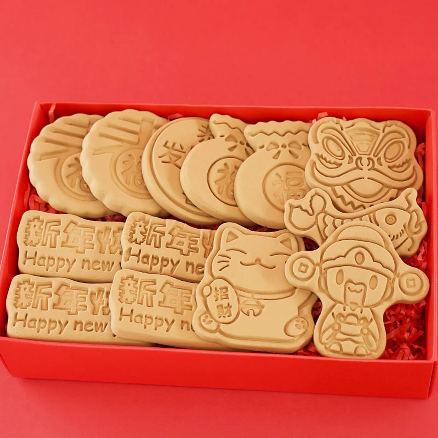 8 Pcs/Set DIY New Year Cartoon Biscuit Mould Cookie Cutter 3D Biscuits Mold ABS Plastic Baking Mould Cookie Decorating Tools images - 6