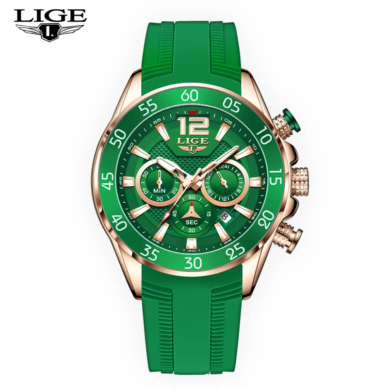 New Fashion Men's Watch Sport Chronograph Waterproof Watch for Men Top Brand Luxury LIGE Quartz Wristwatch Relogio Masculino