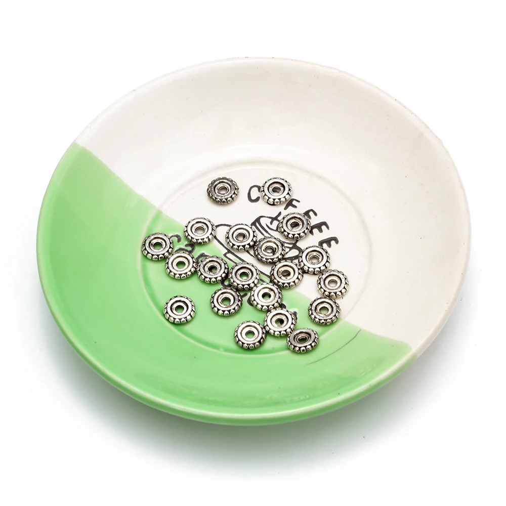 MEIBEADS 100 шт./лот 8 мм в канавке серебристые разделительные бусины для колес DIY