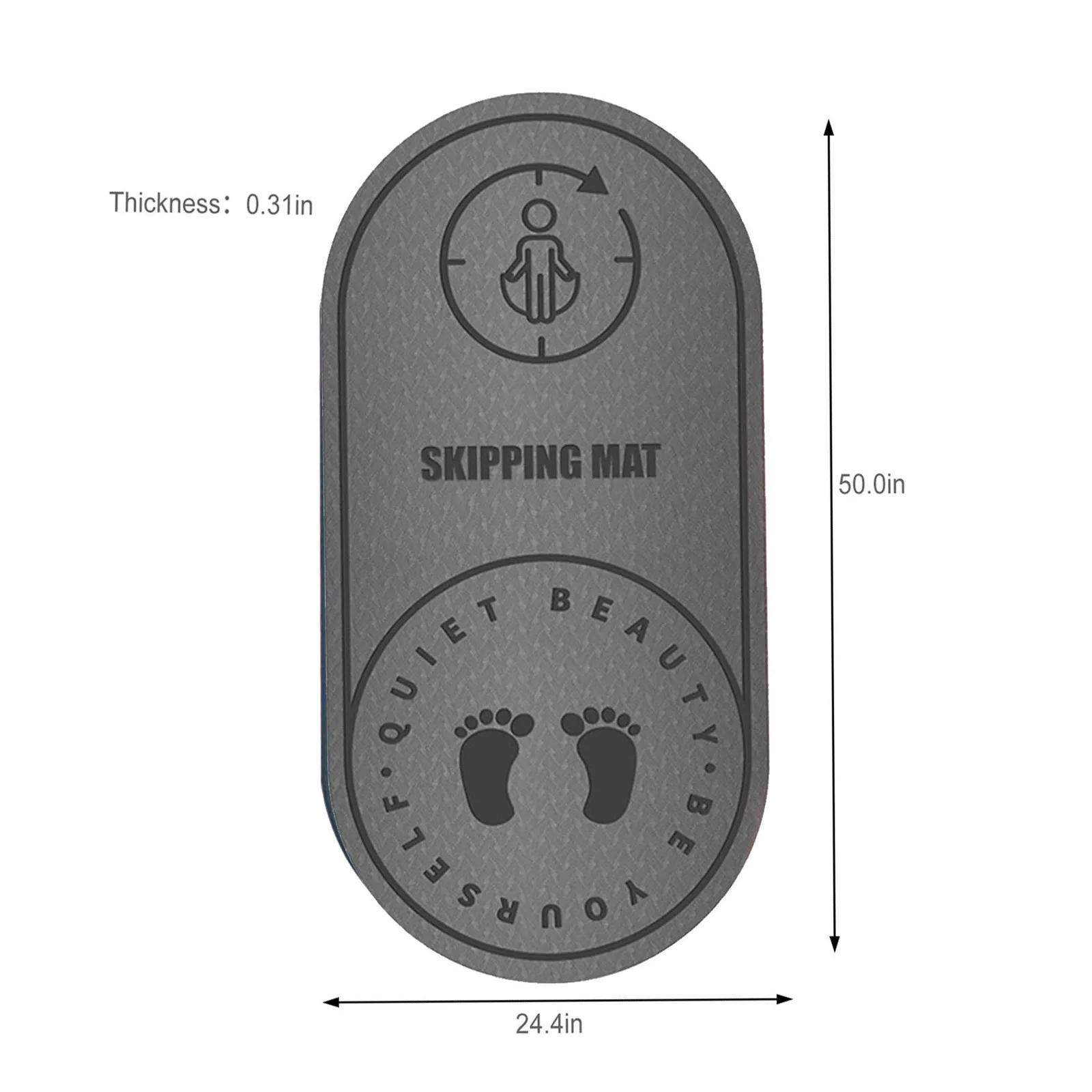 

Oval Indoor Silent Skipping Mat Household Silent Noise Floor Pilates Workouts Skipping Mat Non Slip Exercise Skipping Mat