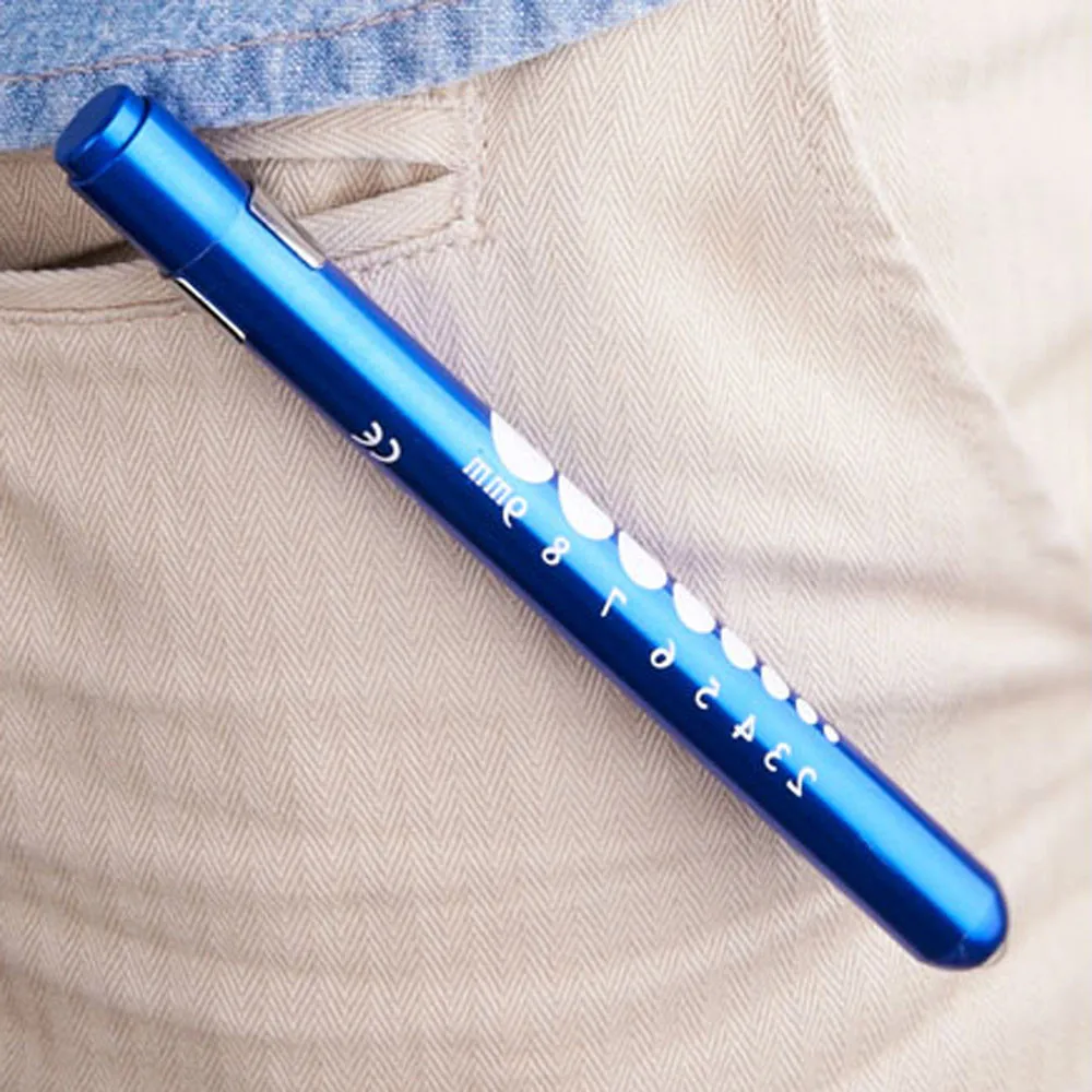 Portable LED Flashlight Work Light Medical First Aid Pen Torch Lamp With Pupil Gauge Measurements Doctor Diagnosis #YL5 | Спорт и