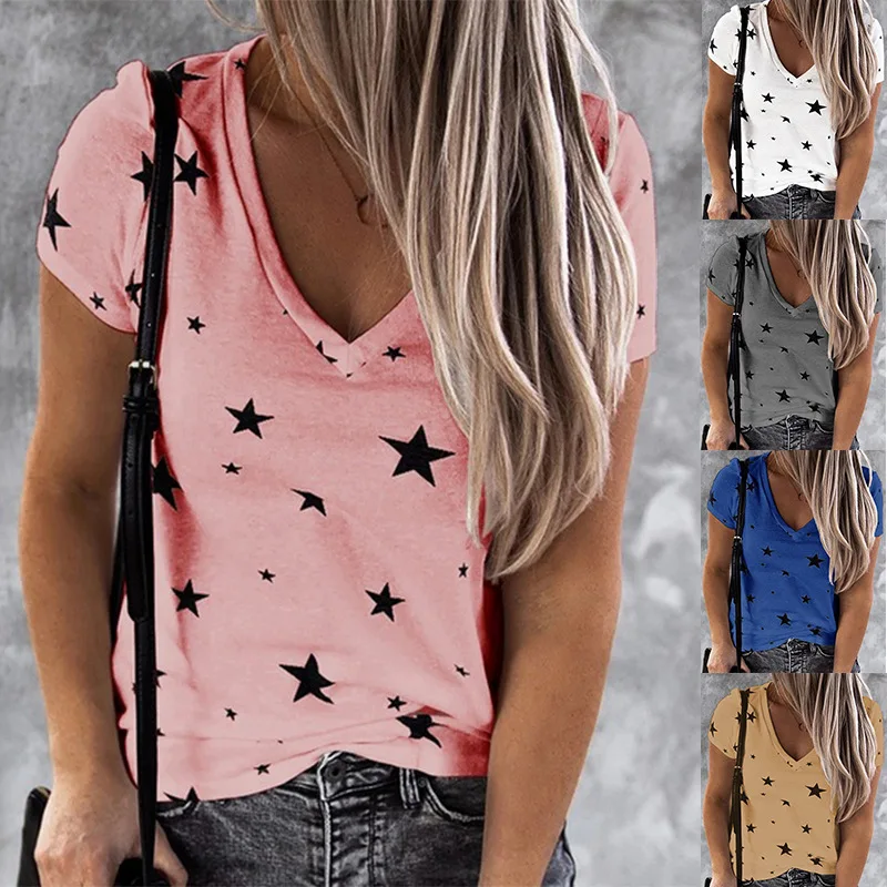 

Women Plus Sizes Tees Cotton Tops Femme Star Sexy T Shirts Elegant Loose Big Large Befree Boho Shirt