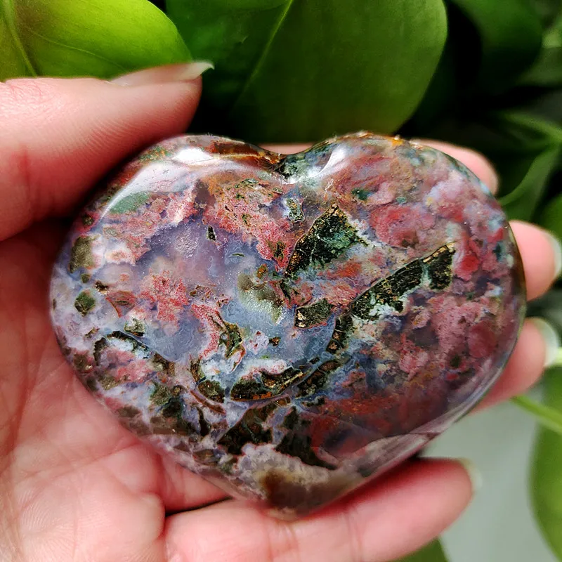 Natural sea jasper stone gem heart crystal mineral specimen ston | Дом и сад