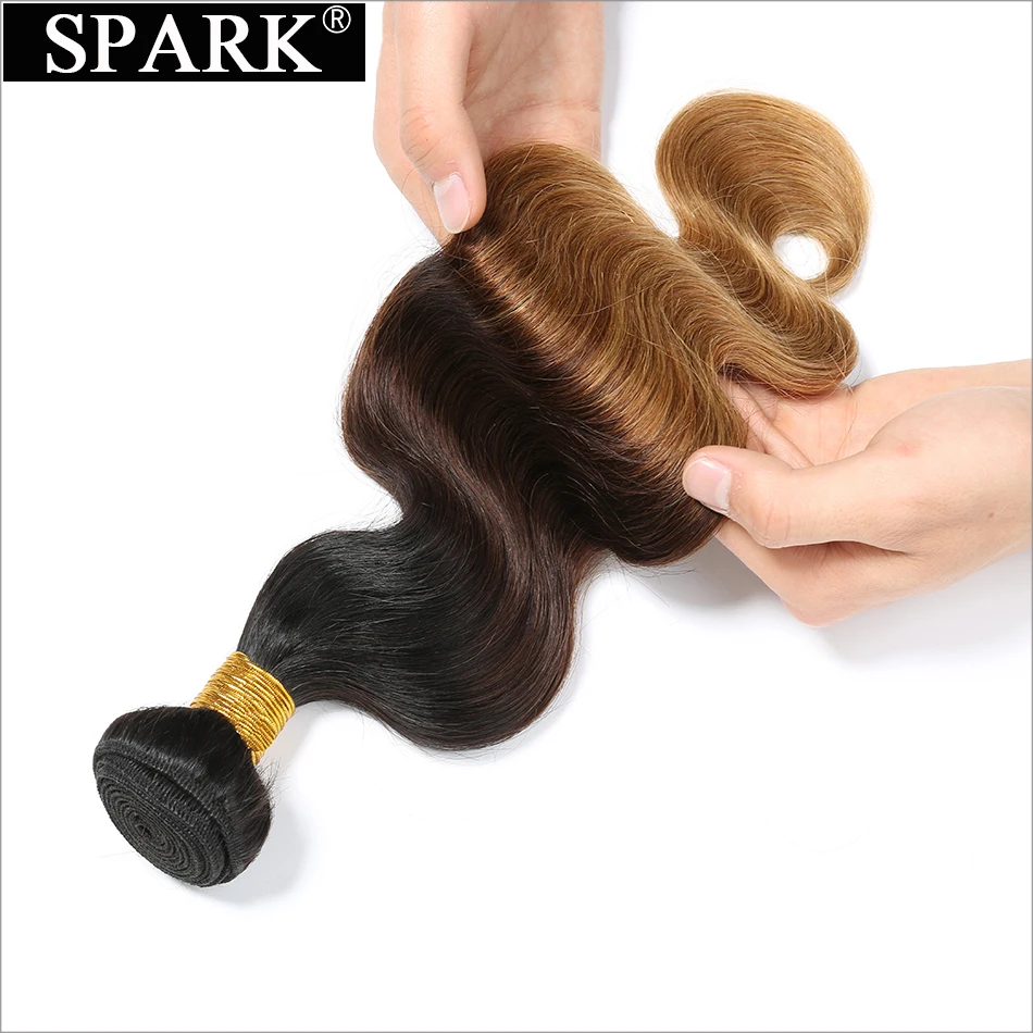 Искра бразильские объемная волна 1/3/4 шт. 100% человеческих волос Связки 10 26 дюймов