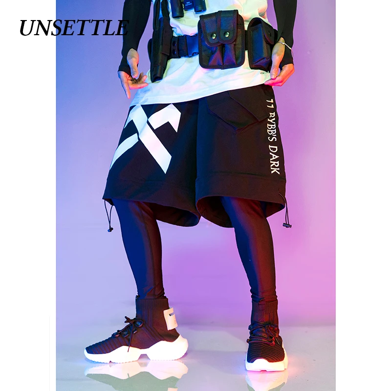UNSETTLE 2020SS японские летние мужские бегуны в стиле хип хоп шорты уличном с боковыми