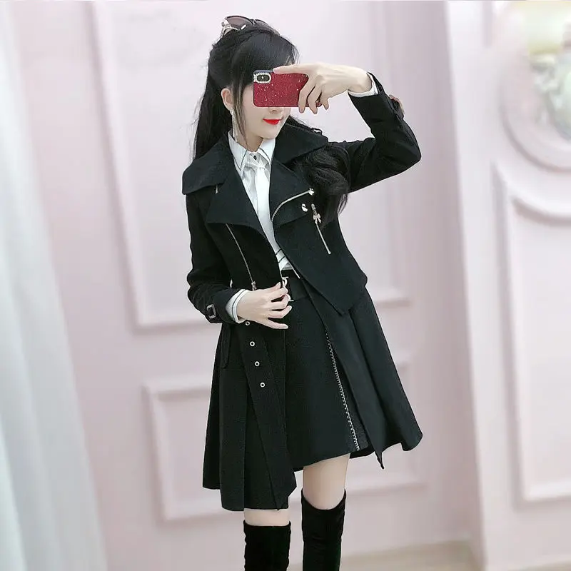 Женская ветровка Тренч весна-осень 2022 бежевое британское пальто облегающее