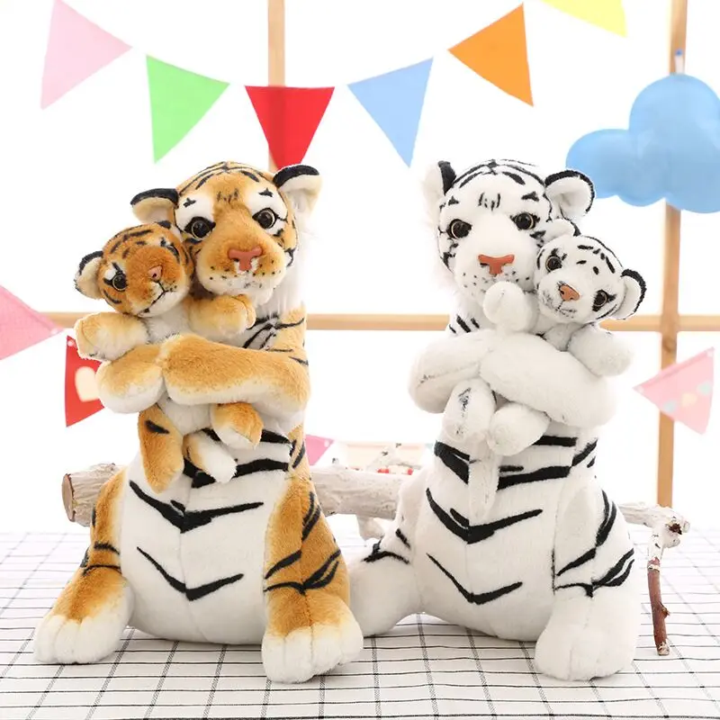

Simulation Animal Tiger Mother And Child Plush Doll Stuffed Toys 48CM
