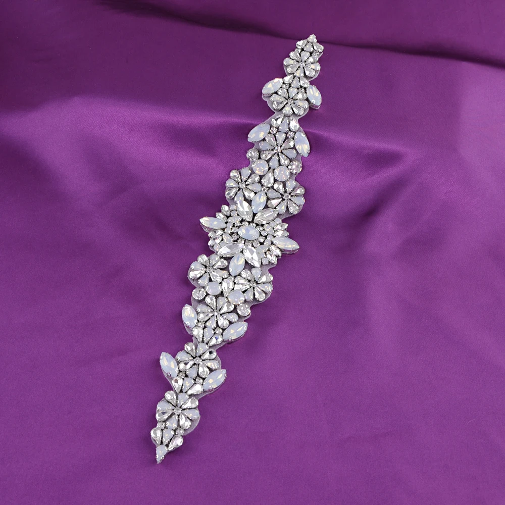 

TRiXY S325-P Luxury Wedding Dress Belt Accessories Bridal Rhinestone Belt Opal Diamond Belt Bridal Sash For Evening Party Dress
