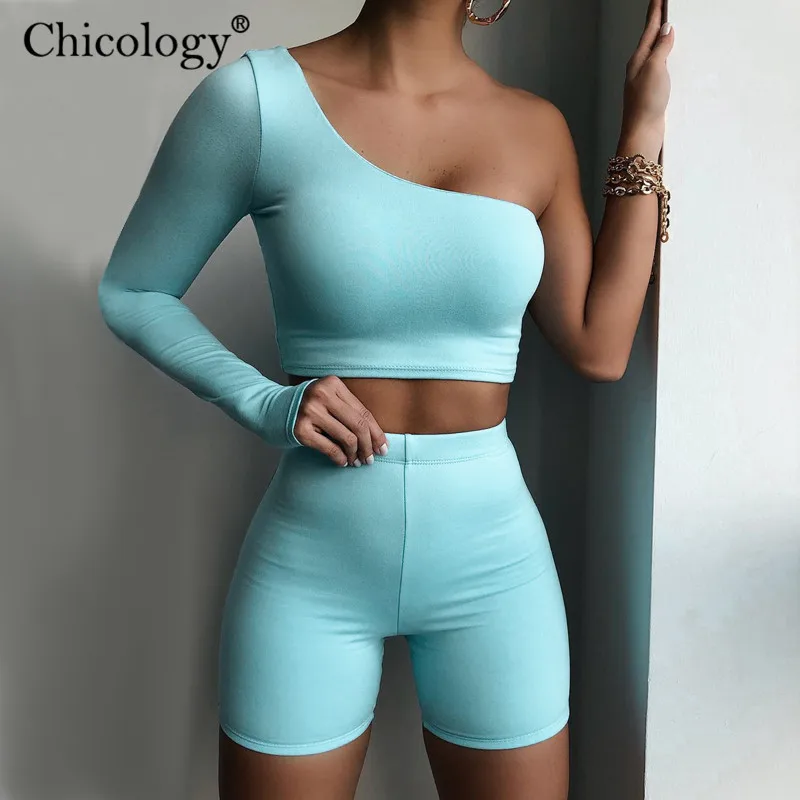 Chicology спортивный комплект из двух предметов на одно плечо женский сексуальный
