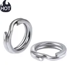 Двойные Кольца для рыбалки, разрезные кольца из нержавеющей стали, 50100 шт., высококачественные усиленные Прочные Кольца, соединитель для приманки для рыбалки аксессуары