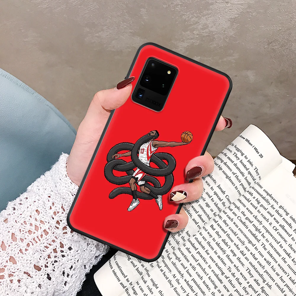

Harden Basketball player star 13 Phone Case For Samsung Galaxy Note S 8 9 10 20 Plus E Lite Uitra black Back Painting Shell Tpu