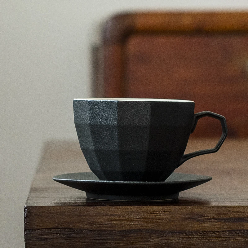 Creative Porcelain Coffee Cup Set White Mate Bone China Ceramics Tea Black Gift Box Tazas De Cafe Teaware EB50BD | Дом и сад