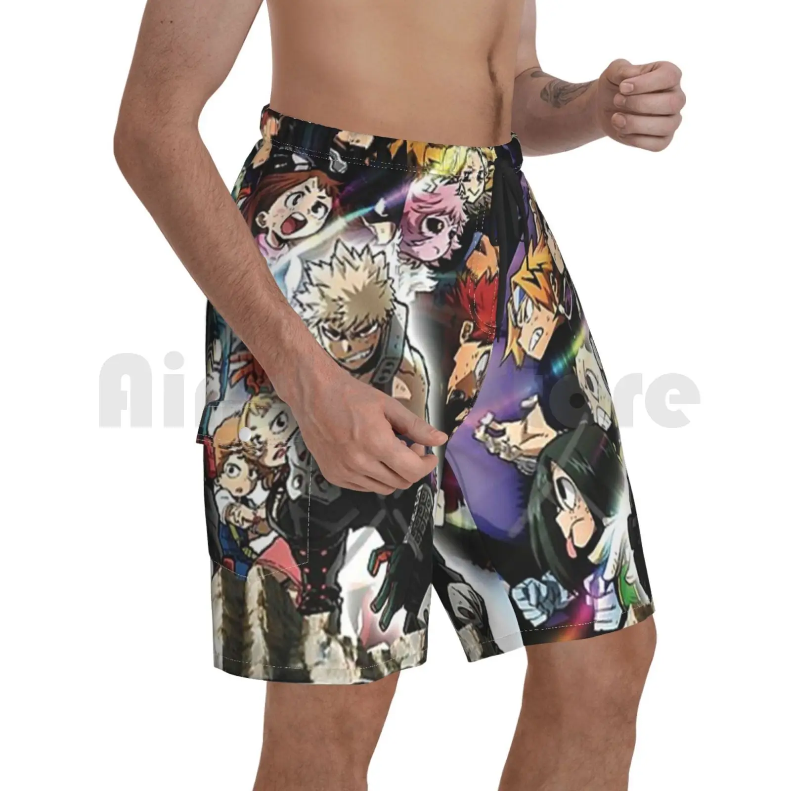 

Beach Shorts Academia-My Hero Superhero Heroes Rising Movie