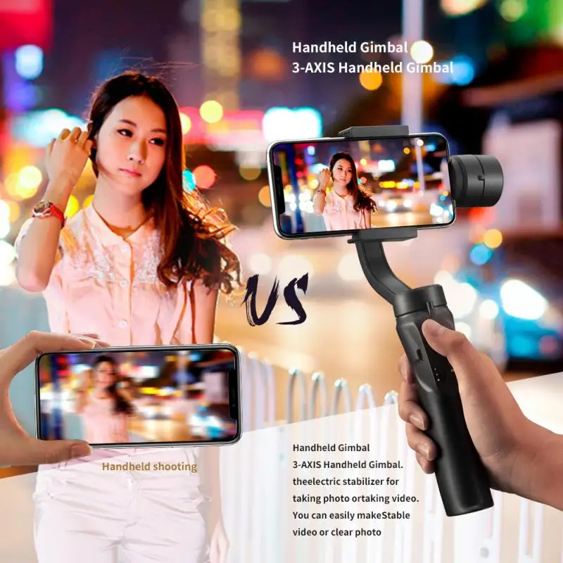 

Smooth Smart Phone Stabilizing Travel H4 Holder Portable Gift Handhold Smartphone Gimbal Stabilizer For iPhone Huawei Samsung