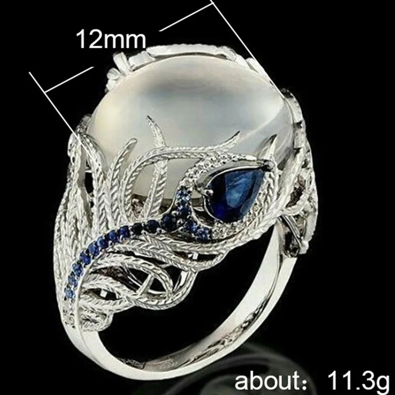 

2021 New Retro Blue Color Flowered Engagement Ring For Women Anniversary Gift Jewelry Bulk Sell R6158