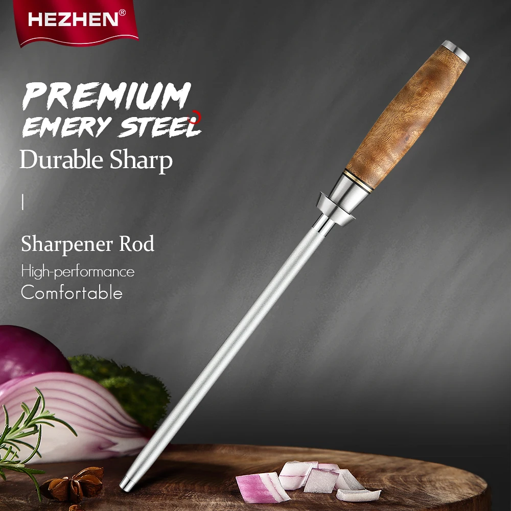 HEZHEN точилка для ножей стержень алмазная заточка фигурный Sycamore деревянная ручка