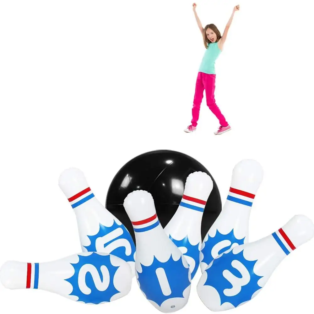 Набор для боулинга гигантский надувной набор детей семейный мяч газона двора 22 и